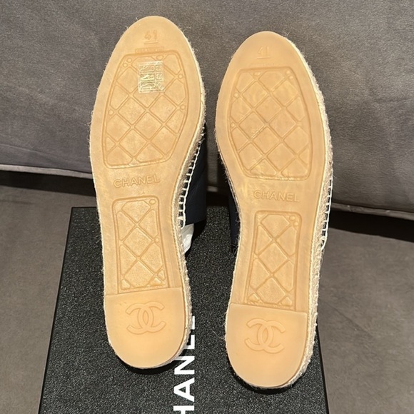 Chanel Dark Navy Espadrille Mules - Picture 5 of 7